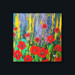 Poppies Stretched Canvas Print<br><div class="desc">Poppies reproduction of original acrylic painting on gallery wrapped canvas</div>