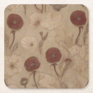 poppies symbolizing the decline of civilization square paper coaster