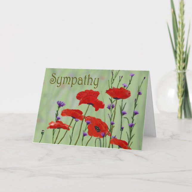 Poppies Sympathy Card (Front)