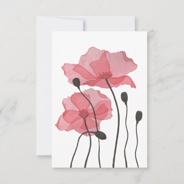 Poppies Thank You Card (Front)