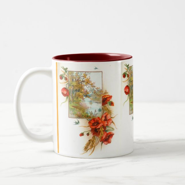 poppies Two-Tone coffee mug (Left)