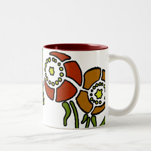 Poppies Two-Tone Coffee Mug