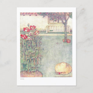 Poppies Vintage Children's Illustration Postcard