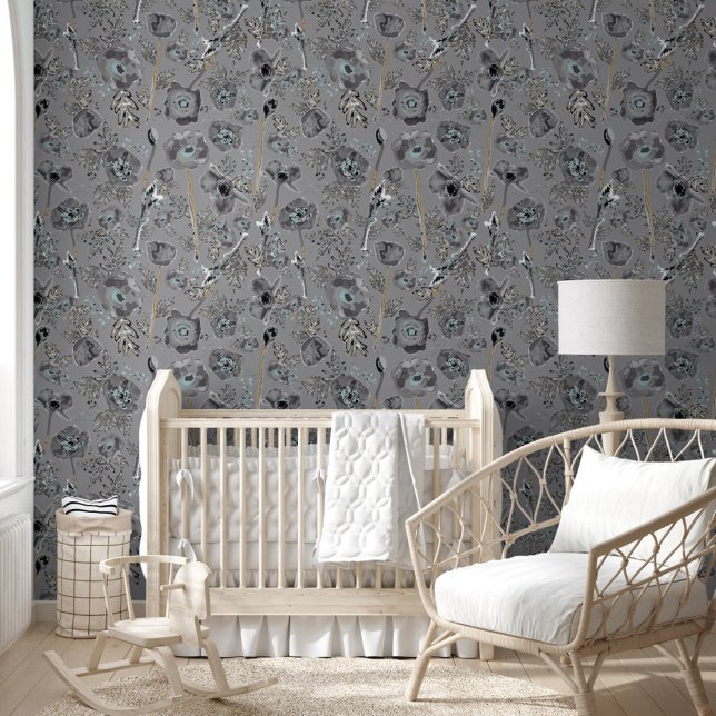 Poppies Watercolor Floral Pattern Wallpaper (Poppies Watercolor Floral Pattern Wallpaper from Studio Posies.)