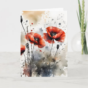 Poppies - Watercolor flowers Card