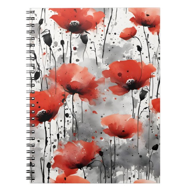 Poppies - Watercolor flowers Notebook (Front)