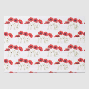 Poppies watercolor red flowers floral wildflowers tissue paper