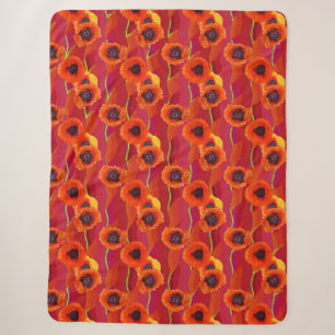 Poppies Will Make Her Sleep Sherpa Blanket