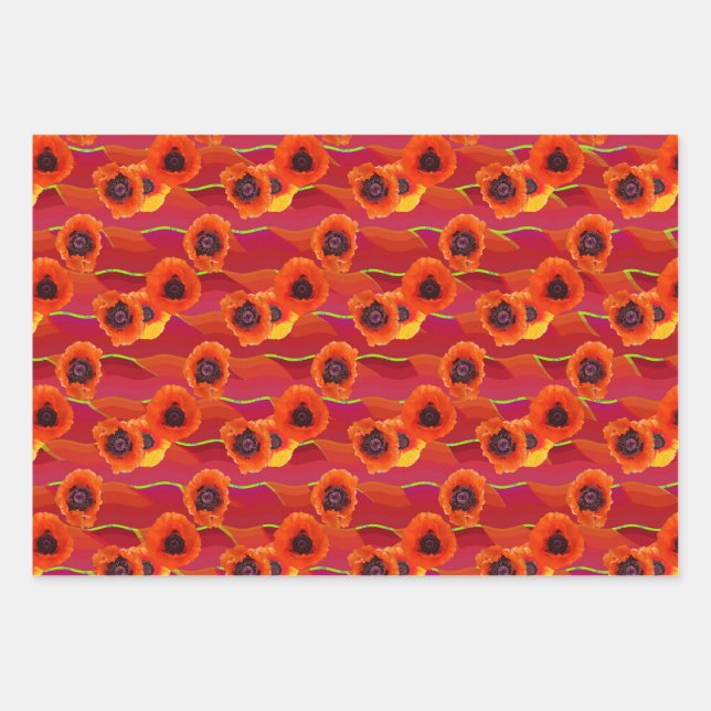 Poppies Will Make Her Sleep Wrapping Paper Sheet (Front)