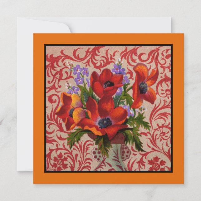 Poppies with an Orange Border Invitation (Front)