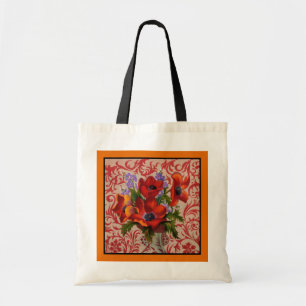 Poppies with an Orange Border Tote Bag
