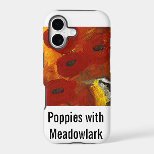 Poppies with Meadowlark iPhone case