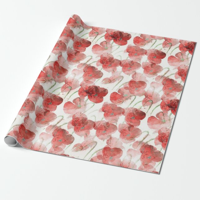 Poppies Wrapping Paper (Unrolled)
