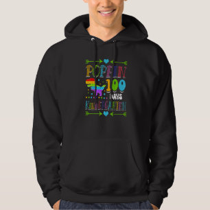 Poppin 100 Days Kindergarten School Dinosaur Schoo Hoodie