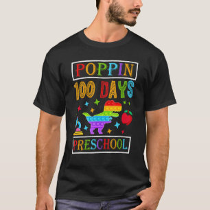 Poppin 100 Days Preschool Dinosaur Kid Nursery Sch T-Shirt