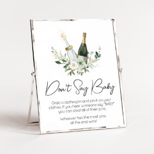Poppin' Baby Bottles Baby Shower Don't Say Baby Poster