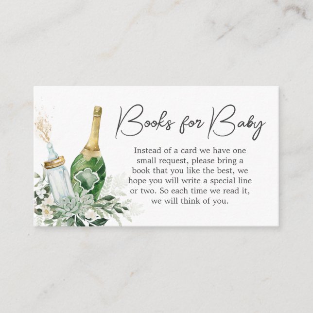Poppin' Bottles Baby Shower Books for Baby Enclosure Card (Front)