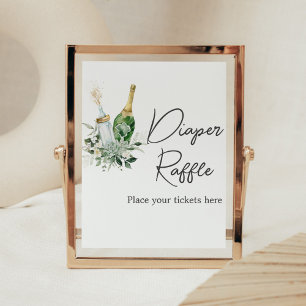 Poppin' Bottles Baby Shower Diaper Raffle Poster