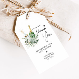 Poppin' Bottles Baby Shower Favour Tags