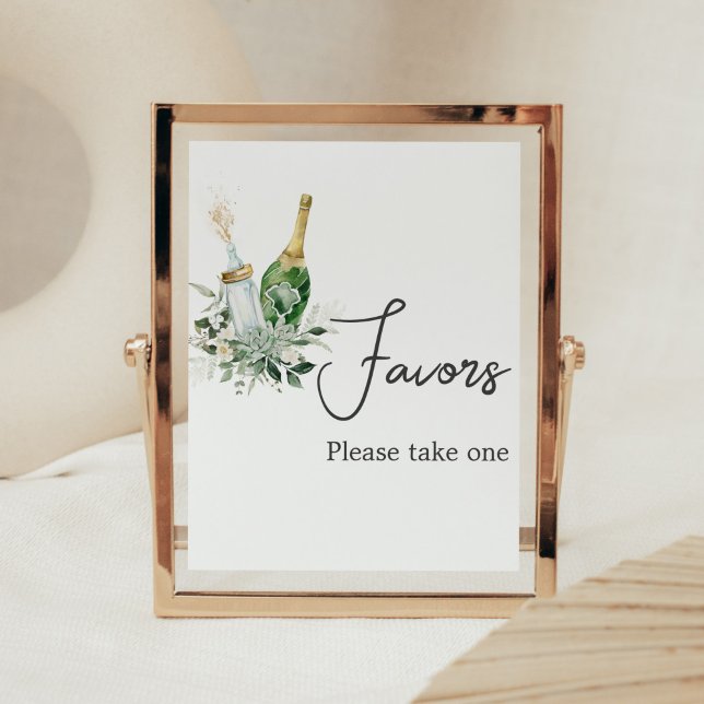 Poppin' Bottles Baby Shower Favours Poster (Poppin' Baby Bottles Baby Shower Favors Sign)