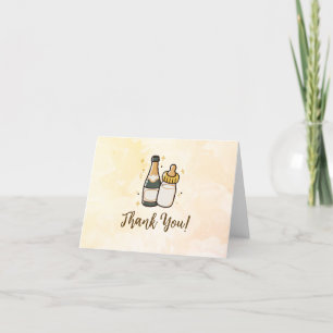 Poppin Bottles Baby Shower Modern Thank you Card