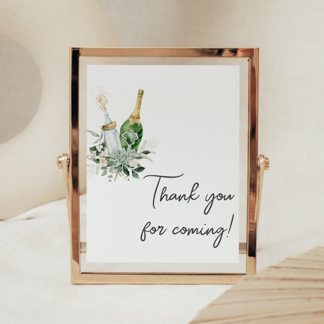 Poppin' Bottles Baby Shower Thank you for Coming Poster (Poppin' Baby Bottles Baby Shower Thank you for Coming Sign)