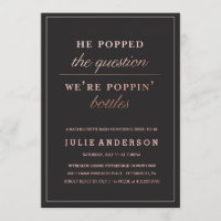 POPPIN' BOTTLES // BACHELORETTE PARTY invitation