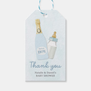 Poppin' Bottles Boy Baby Shower Favour Gift Tags