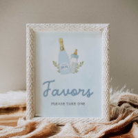 Poppin Bottles Boy Baby Shower Favours Sign