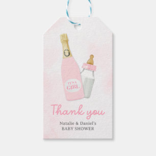 Poppin' Bottles Girl Baby Shower Favour Gift Tags