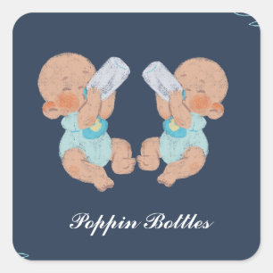 Poppin' Bottles Twins Square Sticker