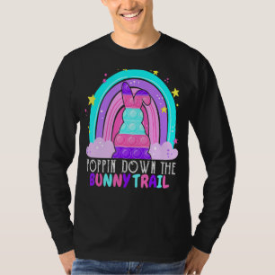 Poppin Down The Bunny Trail Kids Men Women Happy E T-Shirt