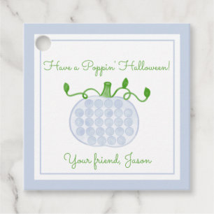 Poppin Halloween Pop It Pumpkin Kids Halloween Favour Tags