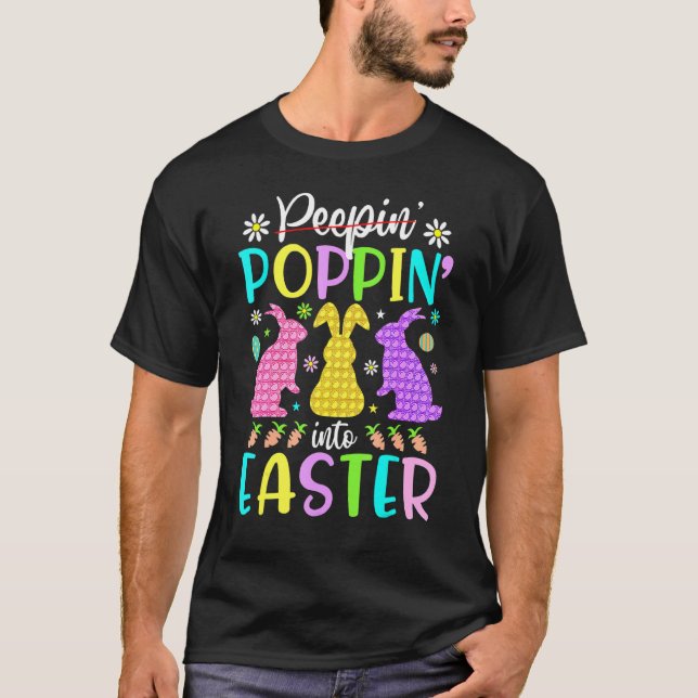 Poppin Into Easter Bunny Easter Girls Fidget Toy T-Shirt (Front)