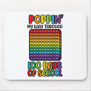 Poppin My Way Through 100 Days Fun 100th Day Of Sc Mouse Mat