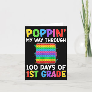 Poppin My Way Through 100 Days Of 1st Grade Studen Card