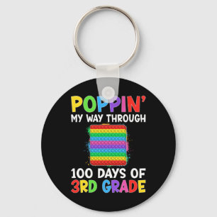 Poppin My Way Through 100 Days Of School 3rd Grade Key Ring