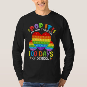 Poppin' My Way Through 100 Days Of School Big Hear T-Shirt