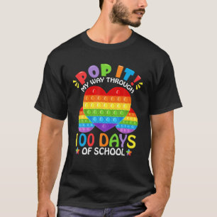Poppin' My Way Through 100 Days Of School Big Hear T-Shirt