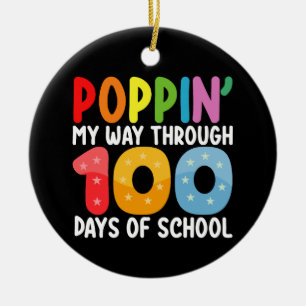 Poppin My Way Through 100 Days Of School Ceramic Tree Decoration