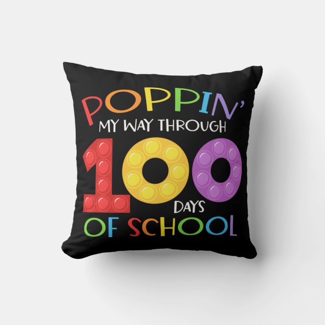 Poppin my way through 100 days of school cushion (Front)