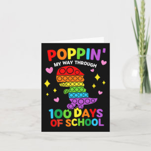 Poppin My Way Through 100 Days Of School Dinosaur  Card