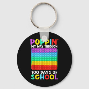 Poppin My Way Through 100 Days Of School Happy 100 Key Ring