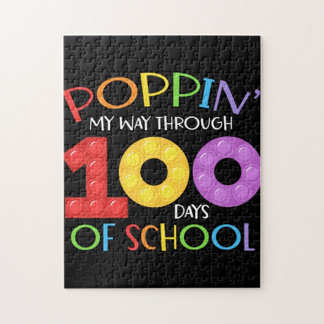 Poppin my way through 100 days of school jigsaw puzzle (Vertical)