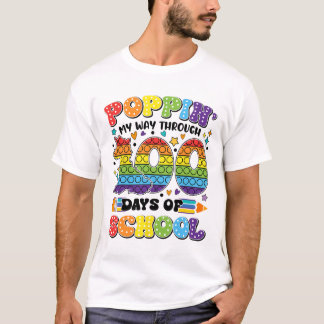 Poppin My Way Through 100 Days Of School Kids 100t T-Shirt