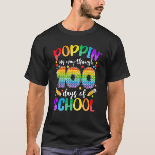 Poppin My Way Through 100 Days of School Kids Boys T-Shirt