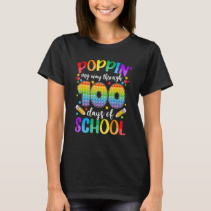 Poppin My Way Through 100 Days of School Kids Boys T-Shirt