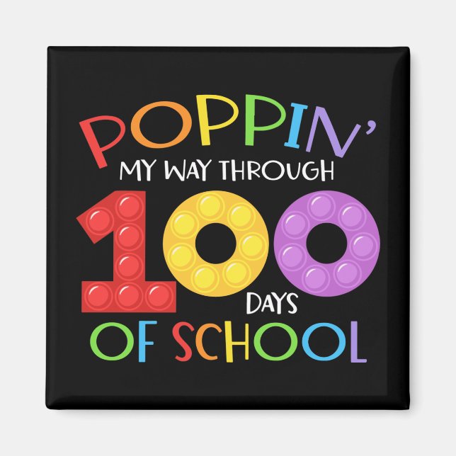 Poppin my way through 100 days of school magnet (Front)