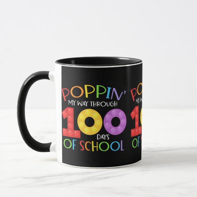 Poppin my way through 100 days of school mug (Left)