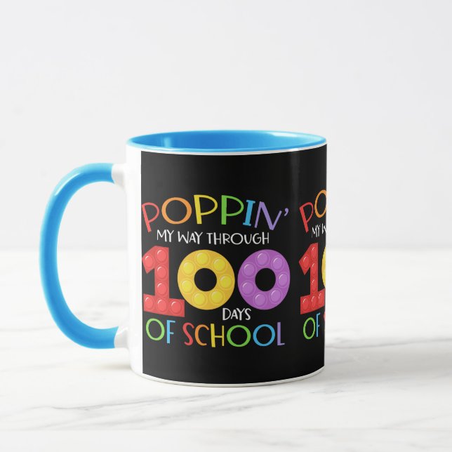Poppin my way through 100 days of school mug (Left)
